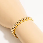 Two Tone Mixed Metal Rounded Watch Chain Bracelet