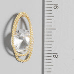 Metallic Oval Rope And Faceted Gem Stud Drop Earrings