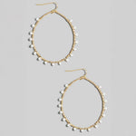 Faceted Glass Beaded Oval Dangle Earrings