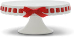 10" ceramic ribbon cake pedestal stand