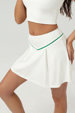 Summer new high-waisted sports fitness pleated skirt: White / M