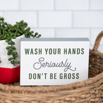 Metal 7" Multicolor Wash Your Hands. Block Decor