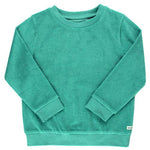 Boys Ocean Teal Terry Knit Crew Neck Sweatshirt: Blue / 12-18m