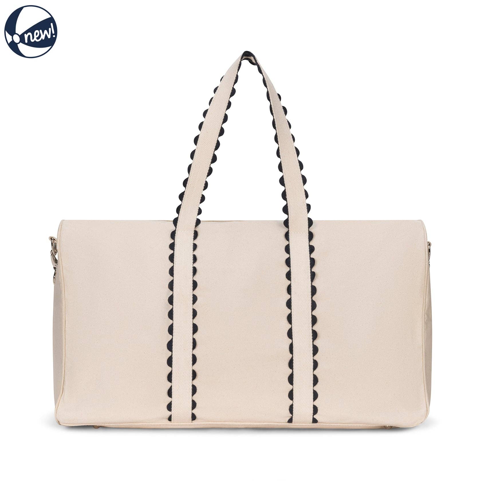 Nantucket Weekender Duffel: Natural and Navy