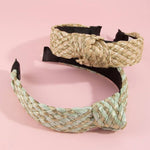Striped Braided Twist Headband: MULTI