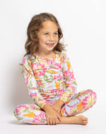 Kid's Summer Bouquet Long Sleeve Pajamas   Pink/Blue/Multi   -Asst.: 4T