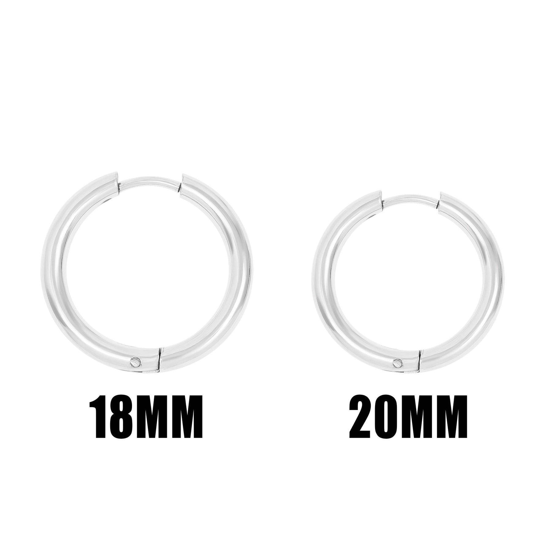18K Gold PVD Stainless Steel Circle Huggie Hoop Earrings: Gold / 18mm
