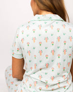 Love Blooms Here Short Sleeve Button Up Sleep Shirt   White/Multi   -Asst.: Medium