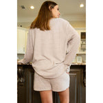 Brushed Hacci High Low Pullover   Taupe   -Asst.: Small