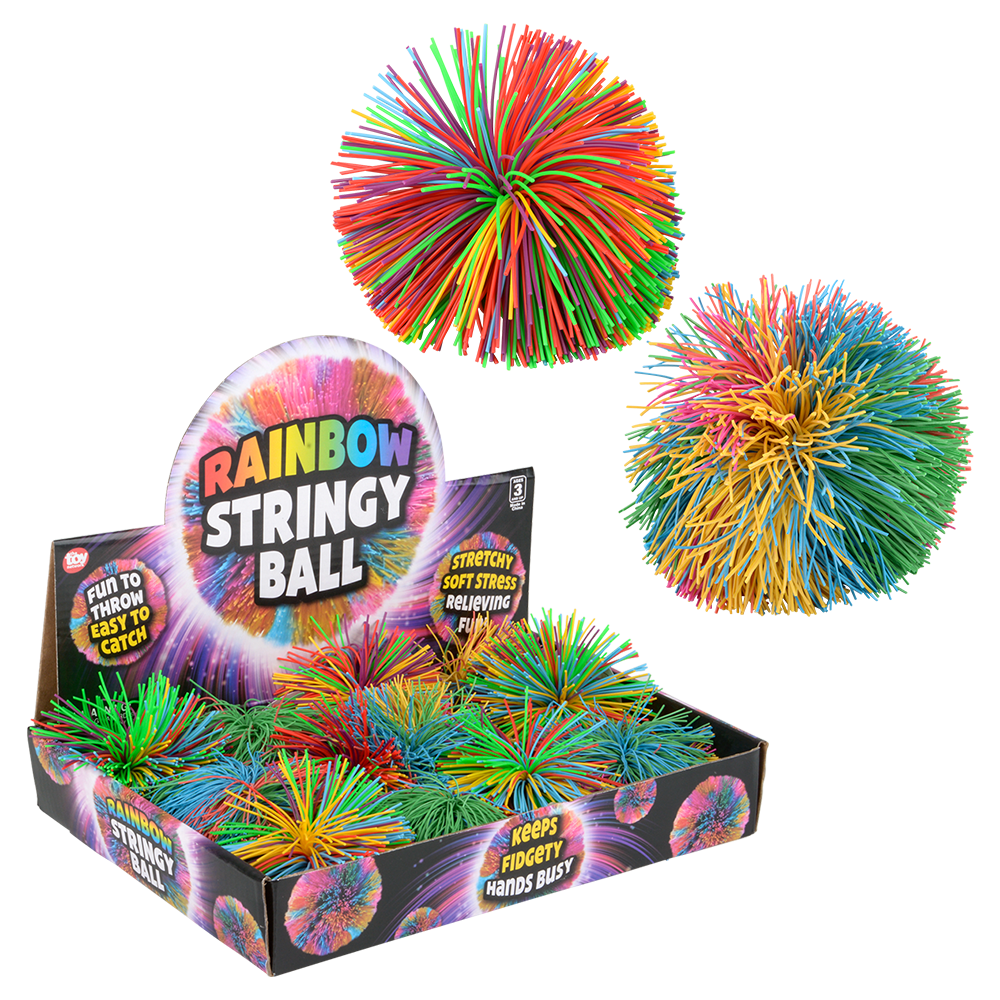 3.5" RAINBOW STRINGY BALL