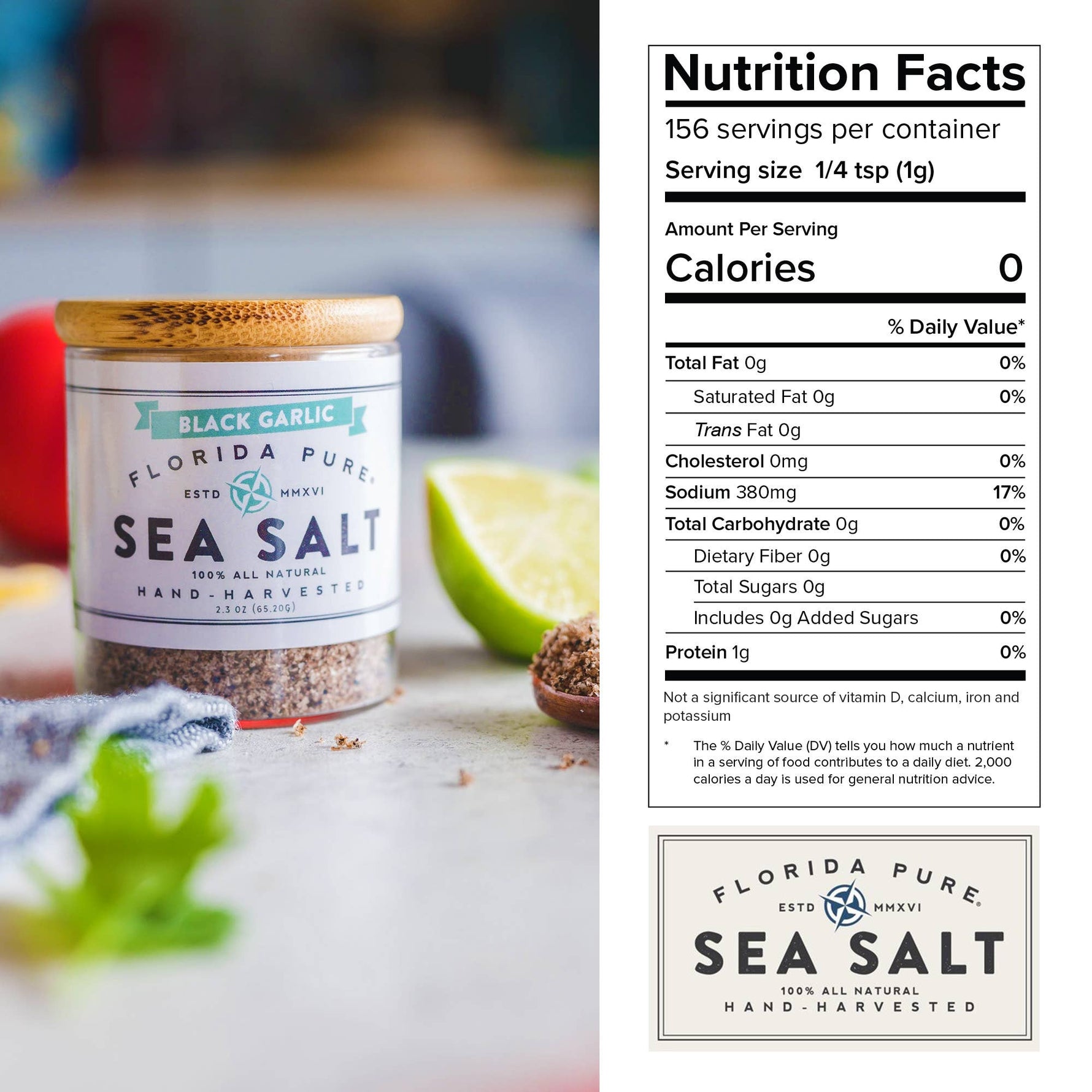 2.3oz Black Garlic Infused Sea Salt