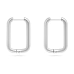 18K Gold PVD Rounded Rectangle Everyday Huggie Earrings: Gold