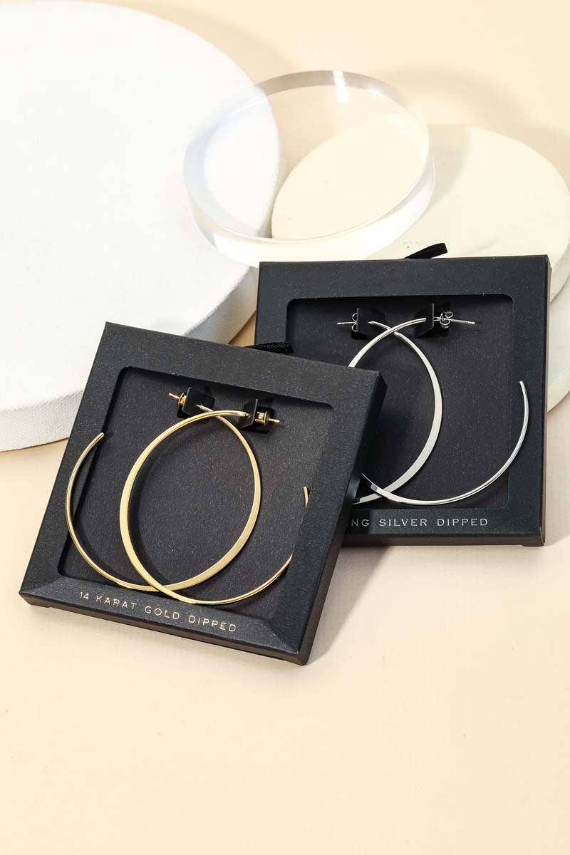Secret Box Textured Hoop Gold Earrings