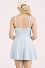 Textured Knit Activewear Dress W/ Inside Shorts: SKY