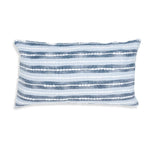 Romy 12X22" Handwoven Striped Indoor/Outdoor Throw Pillow: Blue