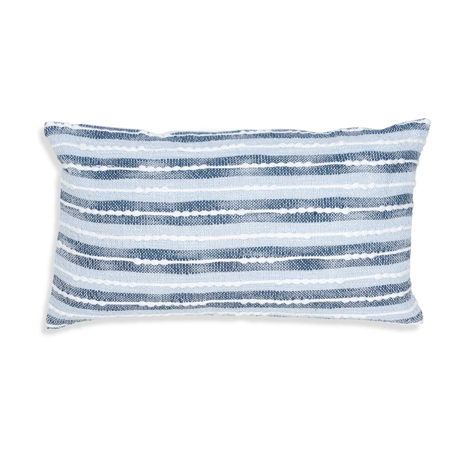 Romy 12X22" Handwoven Striped Indoor/Outdoor Throw Pillow: Blue