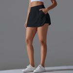 Women's Athletic Faux two-piece Quick-Dry Tennis Skirt: Blue / L