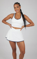 Women's Racerback Tank and Crossover Skort - Set: White