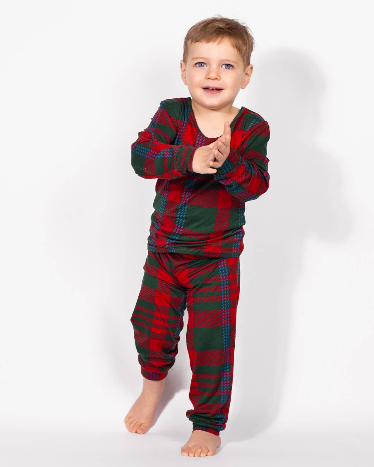 Kid's Telluride Plaid Long Sleeve Pajamas   Dark Green/Red/Blue   -Asst.: 2T