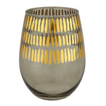 Gold + Grey Stemless Glass