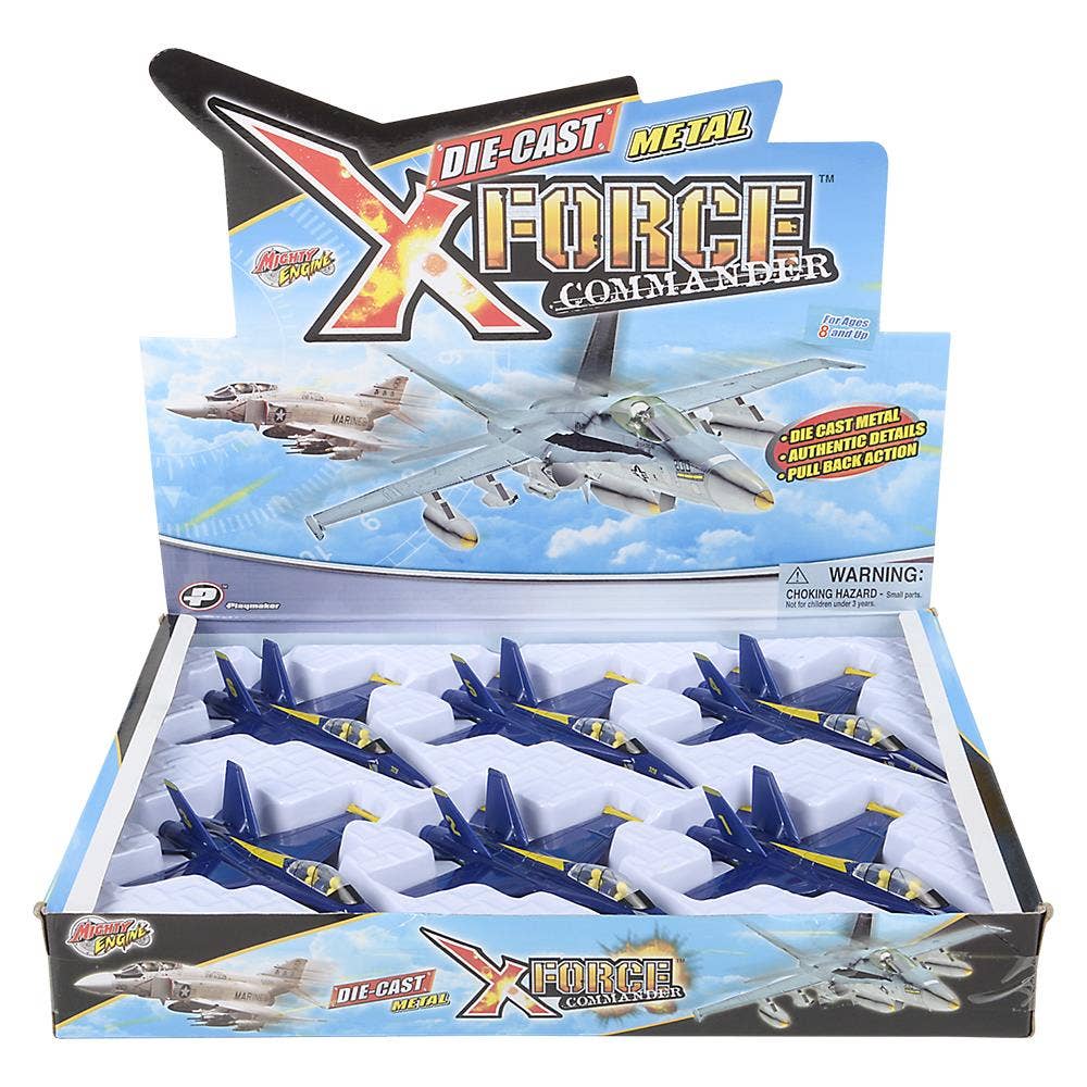 6.5" Diecast Pull Back F-18 Blue Angel