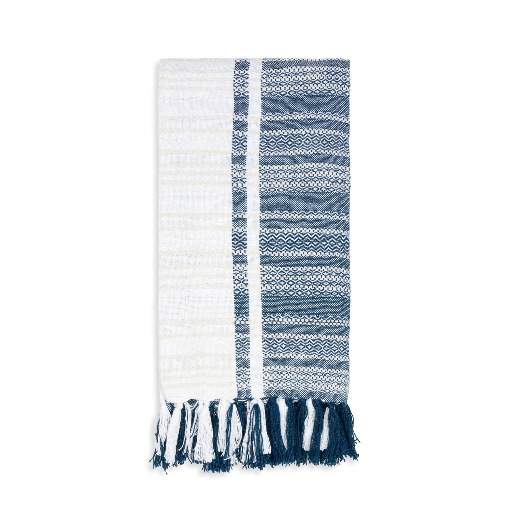 Genevieve 50x70" Indoor/Outdoor Recycled Woven Throw Blanket: Blue