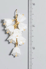 Pearl Flower Charms Chain Dangle Earrings