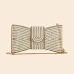 Spangle Pearl Bow Clutch Evening Bag