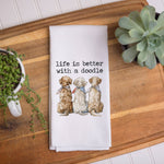 Life is Better with Doodle Dog Kitchen Towel