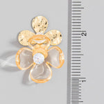 Metallic And Resin Flower Stud Earrings