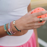 "Rally" Pickleball with Pink and Green Hair Tie Bracelets