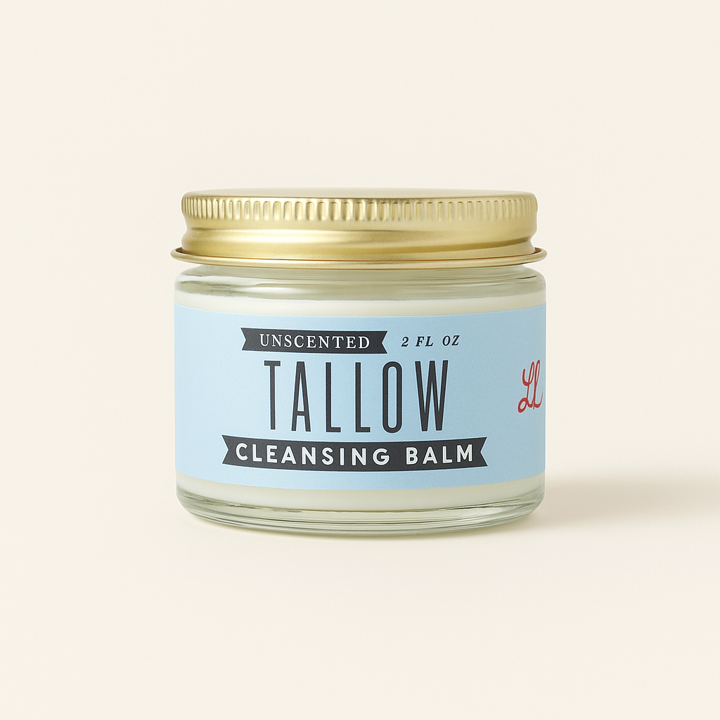 Unscented Tallow Cleansing Balm | Natural Makeup Remover & Deep Moisturizing Cleanser | Grass-Fed Beef Tallow with Castor Oil: 9oz