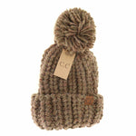 CC Chunky Knit Yarn Pom Beanie: Indigo