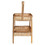 BLOOMINGVILLE Decorative Hand-Woven Bamboo 2-Tier Basket w/ Handle, Natural