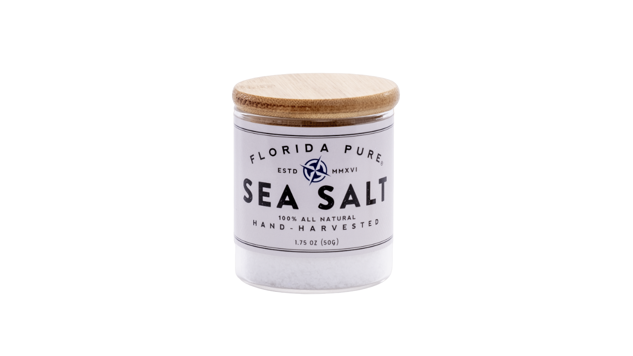 100% Natural, Pure Gourmet Sea Salt Flakes: 4.0 oz. glass jar
