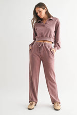 Highland Jacquard Lounge Pant: ROSE TAUPE