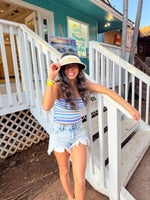 CC Adjustable Straw Visor Sunhat: Navy