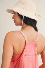 Mineral Wash Play Dress: Coral / L