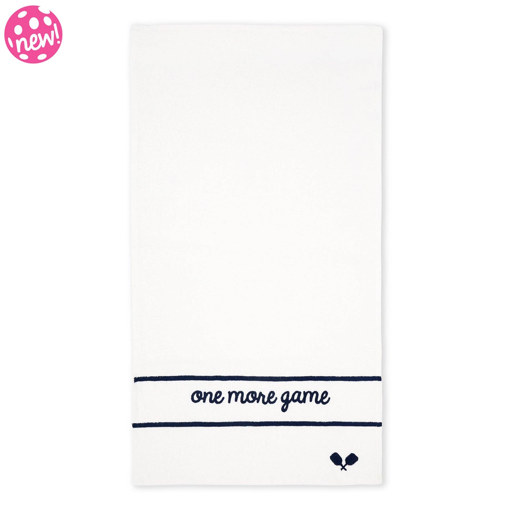 Swift Terry Towel: One More Game White PIckleball