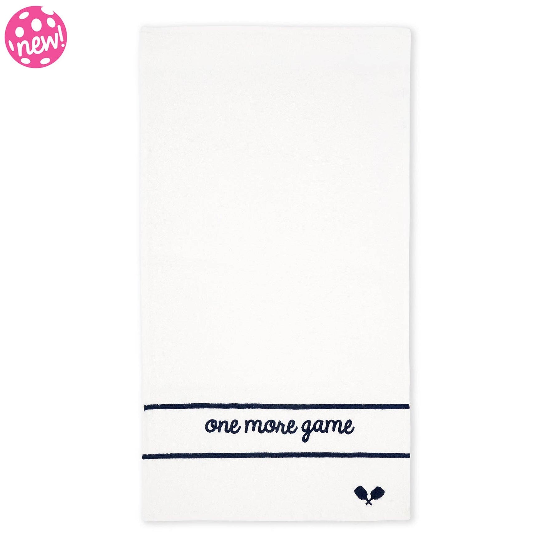 Swift Terry Towel: One More Game White PIckleball