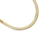 18K Gold Stainless Steel Herringbone Chain Necklace: 16" / 3mm