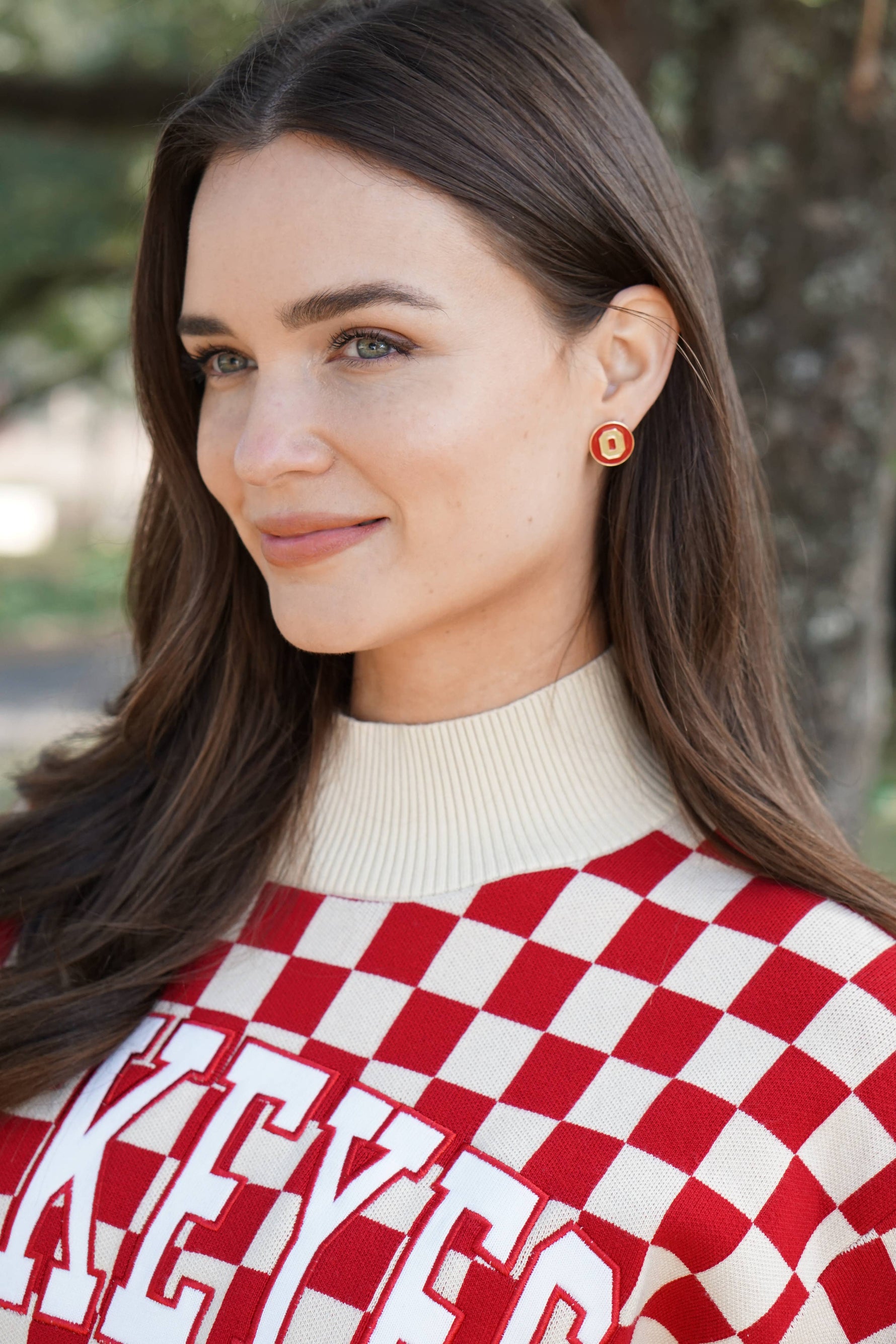 Ohio State Buckeyes Logo Circle Stud Earrings