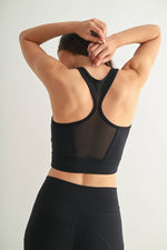 Venice AirFlex Mesh Racerback Sports Bra: Black