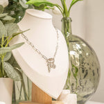 18K Gold PVD Paperclip Carabiner Necklace: Gold / 16+2"