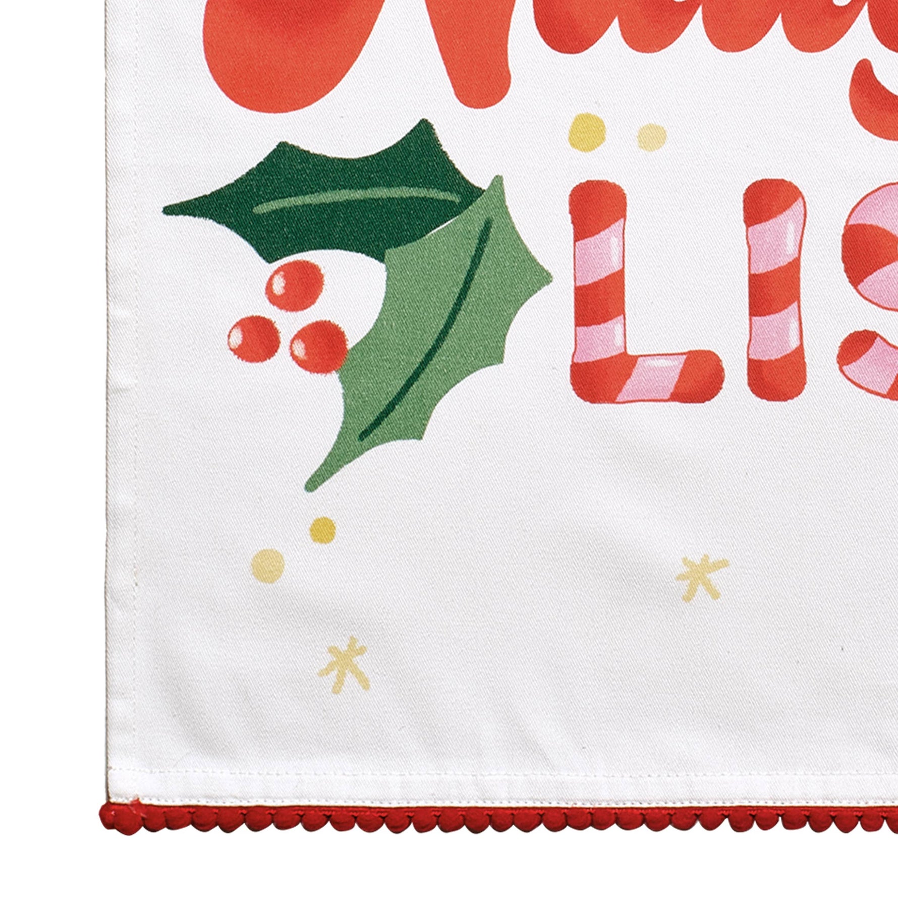 Naughty List w/Pom Poms Kitchen Towel
