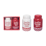 Santa’s Peppy/Salty S/P in a Box S/2: Red/White / 100% Dolomite