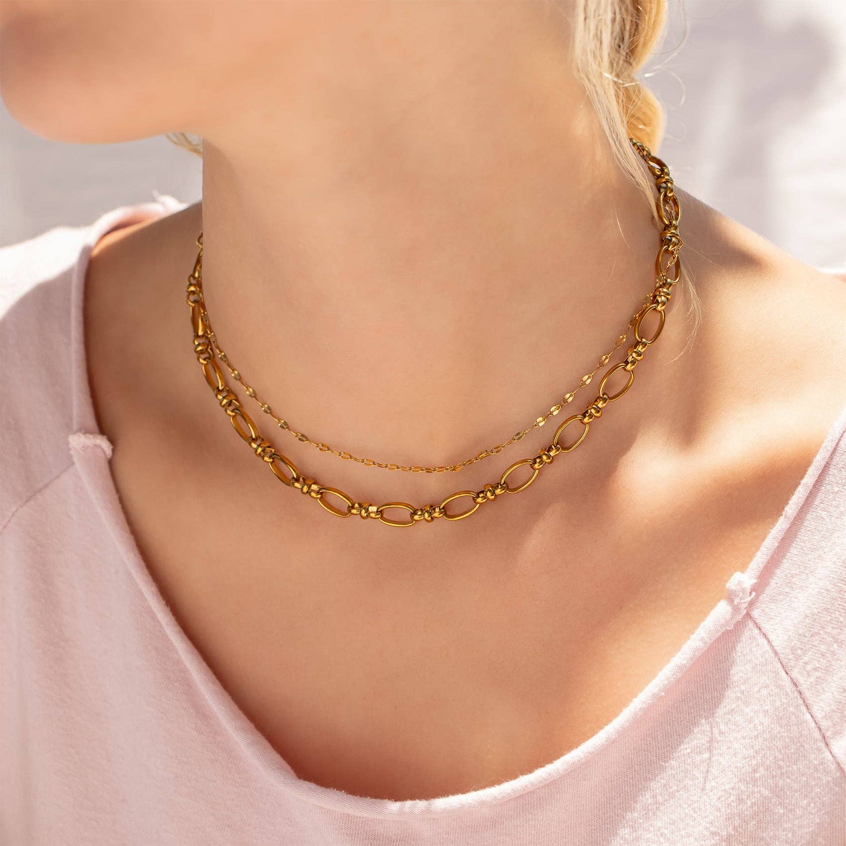 18K Gold PVD Statement Chain Necklace: Gold