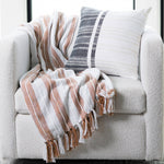 Romy 50x70" Indoor/Outdoor Recycled Woven Throw Blanket: Blue