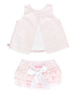 Baby Girls Pink Seersucker Ric Rac Swing Top & Bloomer Set: Pink / 12-18m