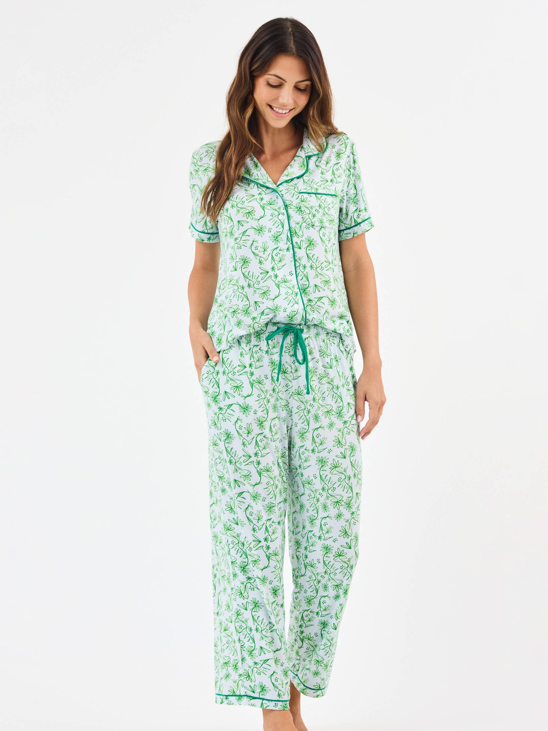 Women's Charlotte Pants Set | Laurel Blooms Light Blue: XS